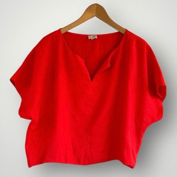 5 for $40 Cremieux Top Blouse Shirt Size M Red - Picture 1 of 6